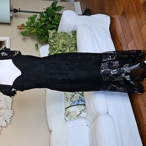 NWT City Chic Black Lace Maxi Dress XS 14 14W